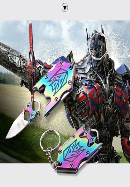 

transformers pocket knife edc mini portable straight knife multifunctional tactical keychain knife outdoor survival tool gi2331973