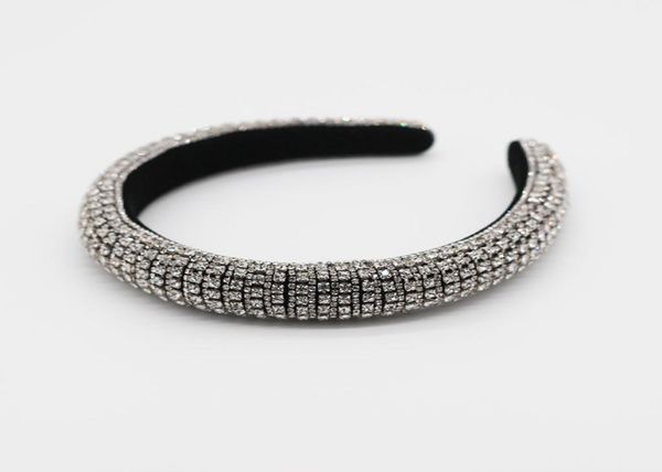 

whole baroque full crystal headbands hair bands for women lady shiny padded diamond headband hair hoop fashion party jewelry a9127423, Silver