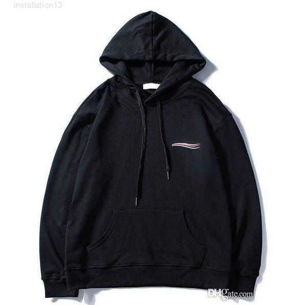 

1mvj new mens clothing homme hooded sweatshirts women designer hoodies high street supremo print pullover winter sweater, Black