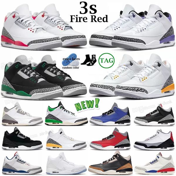 

5a jumpman 3s basketball shoes trainers outdoor sports sneakers 3 fire red pine green racer blue cool grey unc court purple laser orange, Black