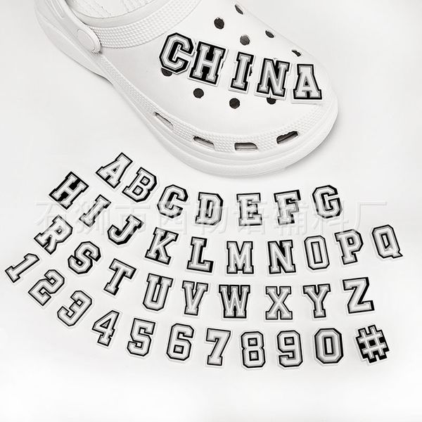 

anime charms wholesale childhood memories black alphabet mumber funny gift cartoon charms shoe accessories pvc decoration buckle soft rubber, Blue