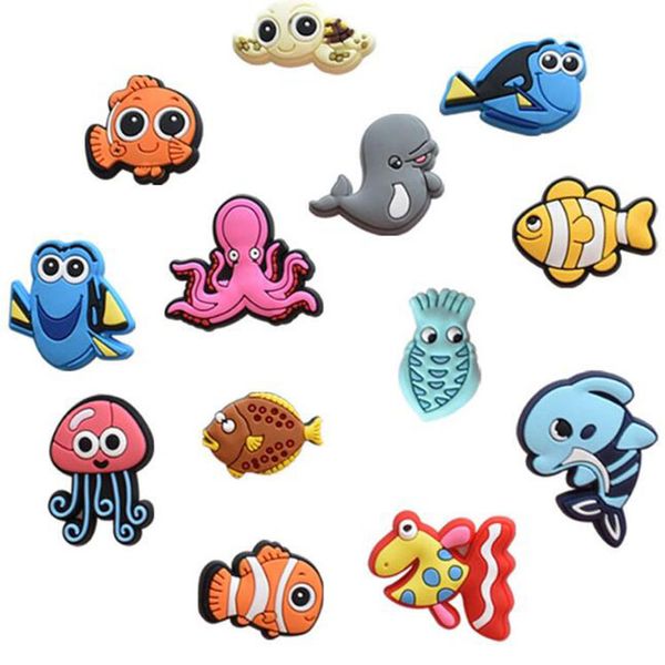

cute cartoon sea animal croc charms decoration buckle clog garden shoe flowers accessories party gift, White;pink