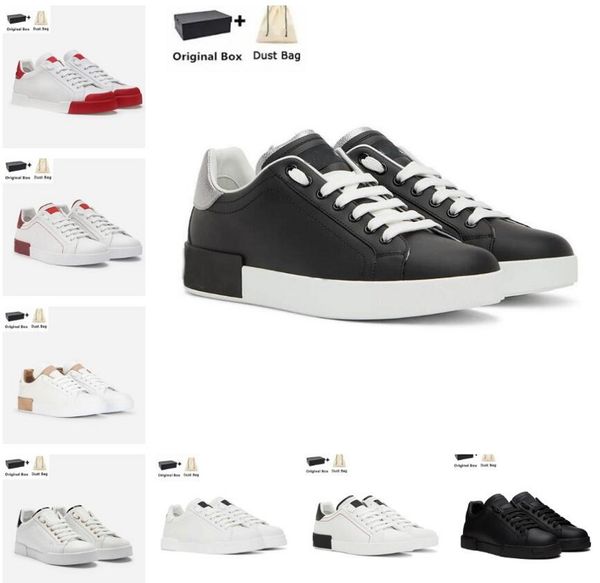 

2023 men portofin0 sneakers shoes white black calfskin nappa leather runner sports technical trainers men women casual walking