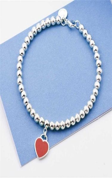 

925 silver bracelet women mini heart charm 4mm beaded romantic couple birthday jewelry gift with co 2201218556862, Black