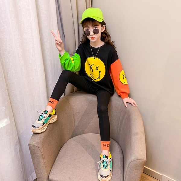 

clothing sets tracksuit set for girls boutique outfits spring autumn kawaii cartoon print sportswear children kids 2 pac suits 230107, White