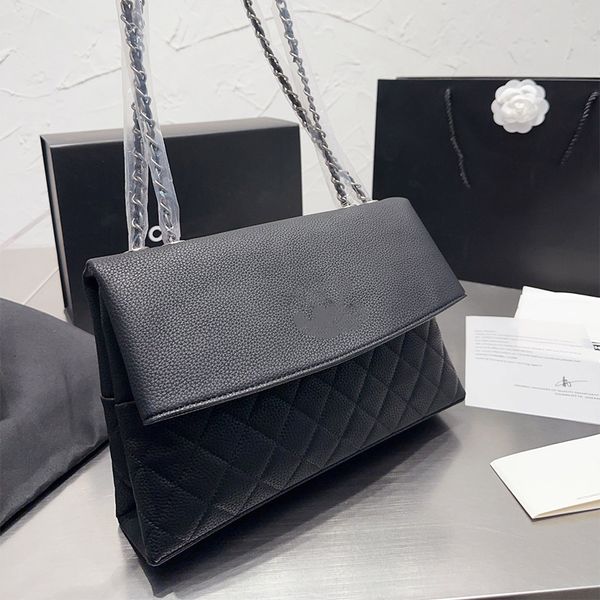 

9a quality women designer channel pharrell shoulder bag genuine leather ladies luxury fashion crossbody tote handbag silver chain hardware l