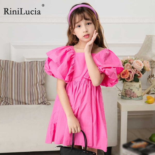 

girl's dresses rinilucia summer outfits dresses baby girl clothes korean style cute petal short sleeve square collar cotton casual midi, Red;yellow