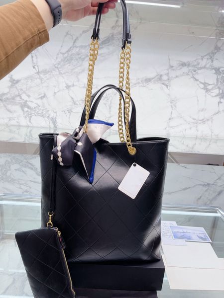 

shopping bag black winter leather tote bag designer one shoulder bag luxury women handbag purse fashion crossbody bag chain