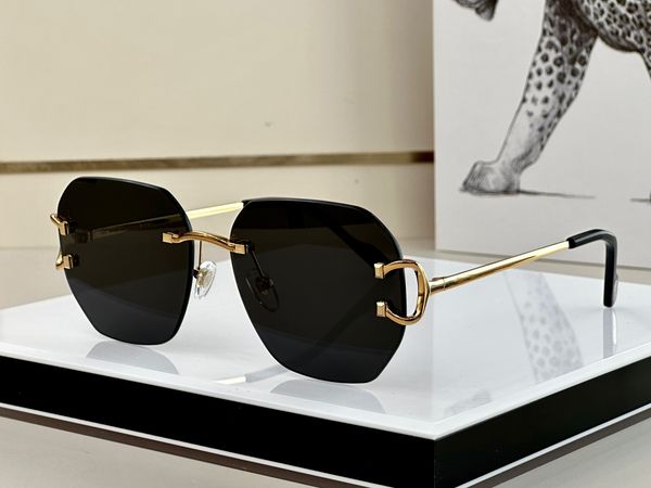 

sunglasses for men and women summer 0396 style anti-ultraviolet retro plate metal frameless glasses random box 0396s, White;black