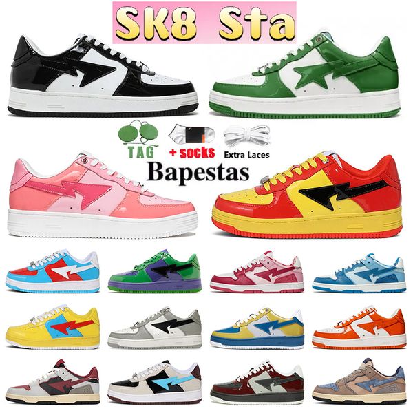

casual shoes bapestas sk8 men womens a sta low abc camo stars white green red black yellow pink mens sports sneakers platform shoe bgfs