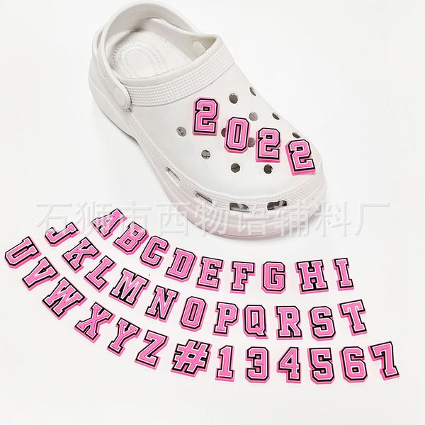 

anime charms wholesale childhood memories pink alphabet mumber funny gift cartoon charms shoe accessories pvc decoration buckle soft rubber, Blue
