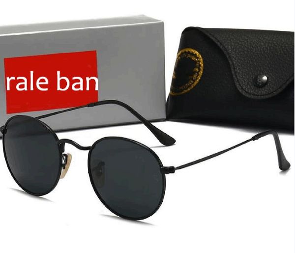 

sunglasses female polarized designer brand metal frame polaroid 52mm tempered glass lenses vintage ray3447 glasses uv400, White;black
