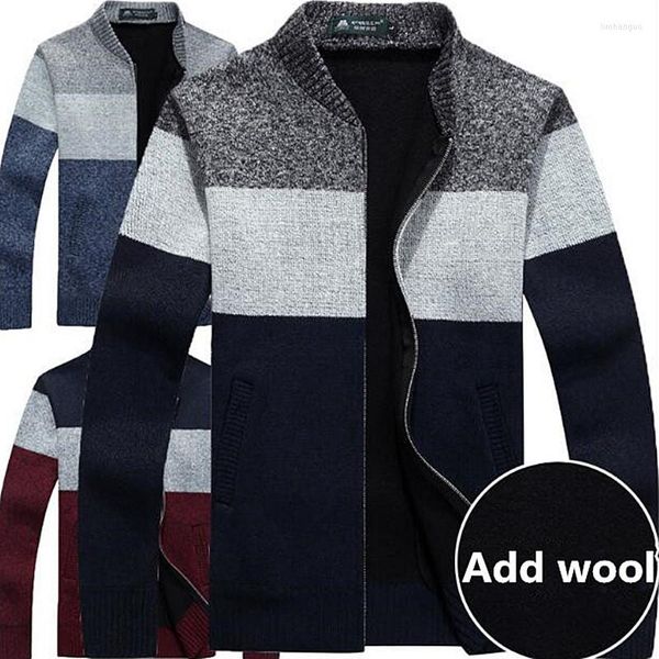 

men's sweaters 2023 men's knitted cardigans collar winter wool sweater fashion male coat brand man's clothes, White;black
