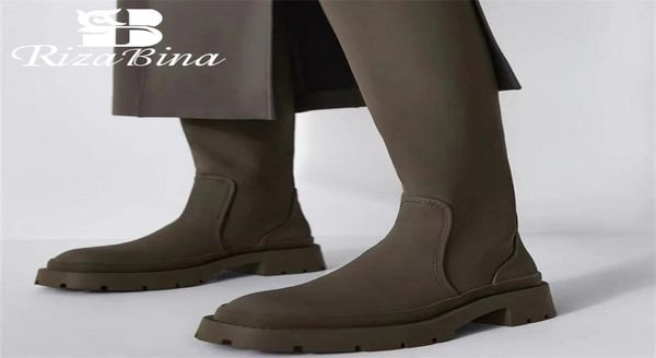 

rizabina size 3540 women knee boots fashion platform casual winter shoes for high heels daily lady long boot footwear 2201214136786, Black