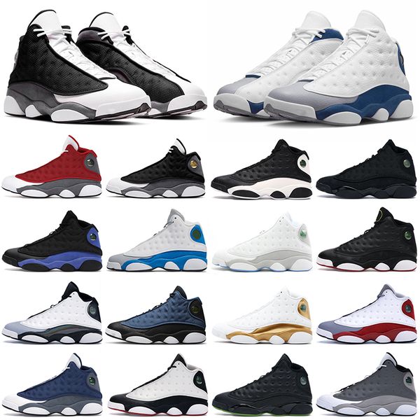 

umpman 13 13s basketball shoes mens brave blue black flint french university blue houndstooth grey toe sport men women trainers outdoor snea
