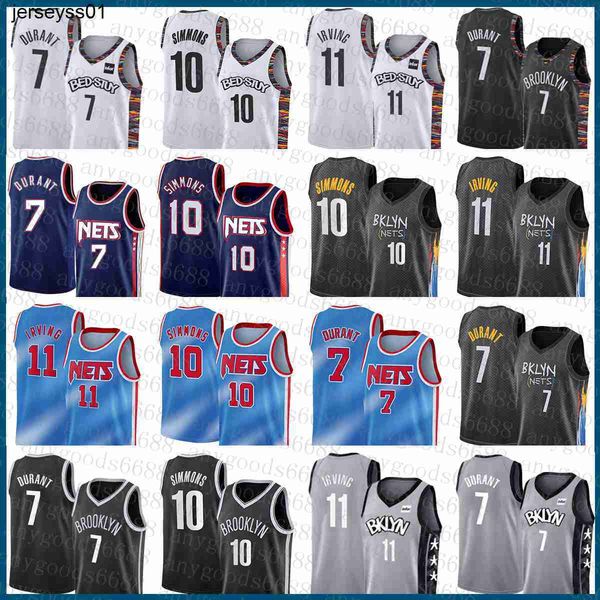 

brooklyns net mens ben 10 simmons kevin basketball jersey 7 durant s-2xl kyrie 72 biggie 11 irving white black, Black;red