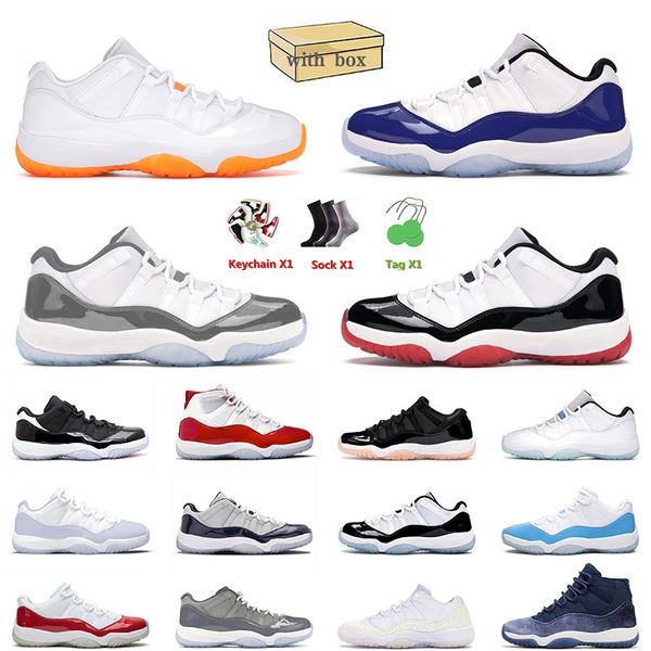 

11 11s low men basketball shoes with box jumpman citrus concord bred xi cement grey bred space jam pantone mens women trainers sneakers 36-4