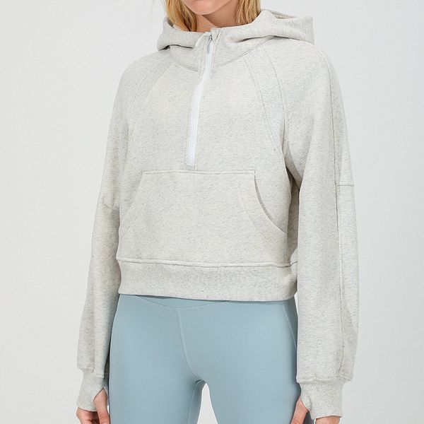 

ll-88288 hoodies exercise fitness wear womens yoga outfit sportswear outer short jackets outdoor apparel casual running hooded long
