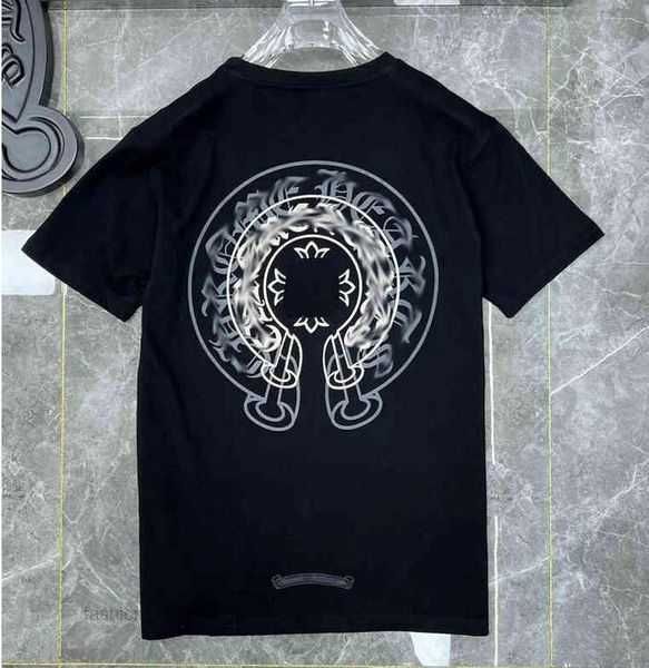 

ch men's fashion luxury t shirt ch brand tees men women sanskrit letter sweatshirts short sleeve horseshoe couple t-shirt classic cros, White;black