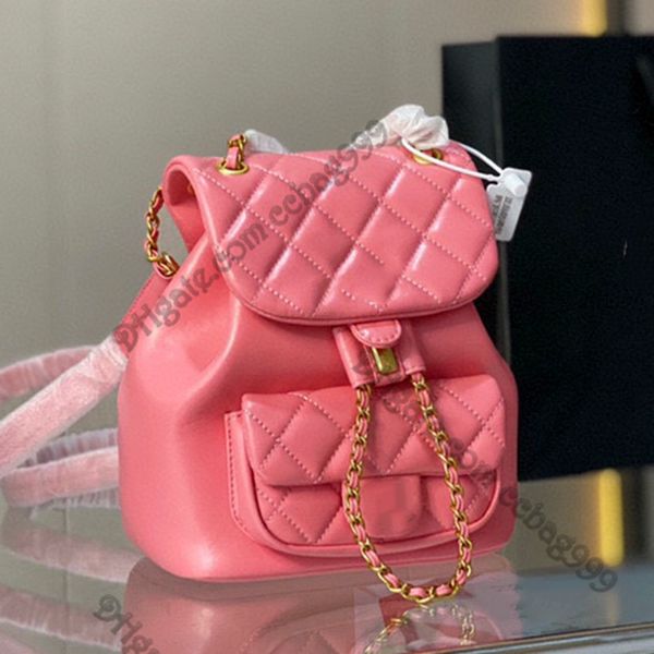 

ladies oil wax college designer backpack handle totes bags quilted vintage metal hardware chain crossbody satchel designer classic for women