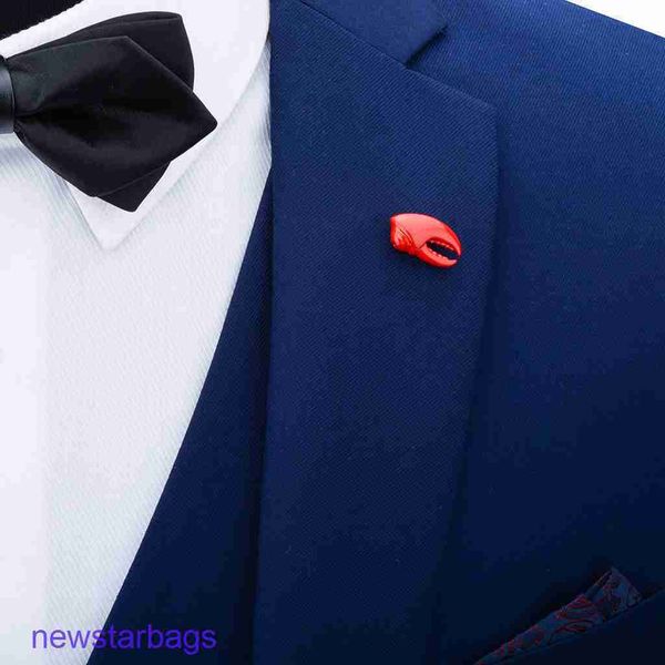 

manufacturer gift wholesale savvas men's mini suit brooch exquisite and wo pin versatile red lobster pliers collar, Gray