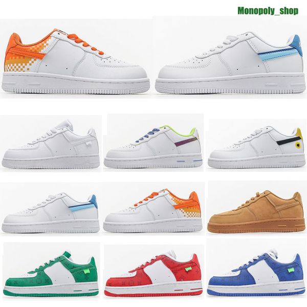 

designer one 1 lows sneakers kids womens triple white black shadow men women trainers sports sneakers runners, Black;red