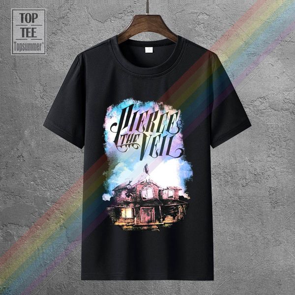 

men's tshirts pierce the veil mens t shirt ghostie rising through dilapidated house 230110, White;black