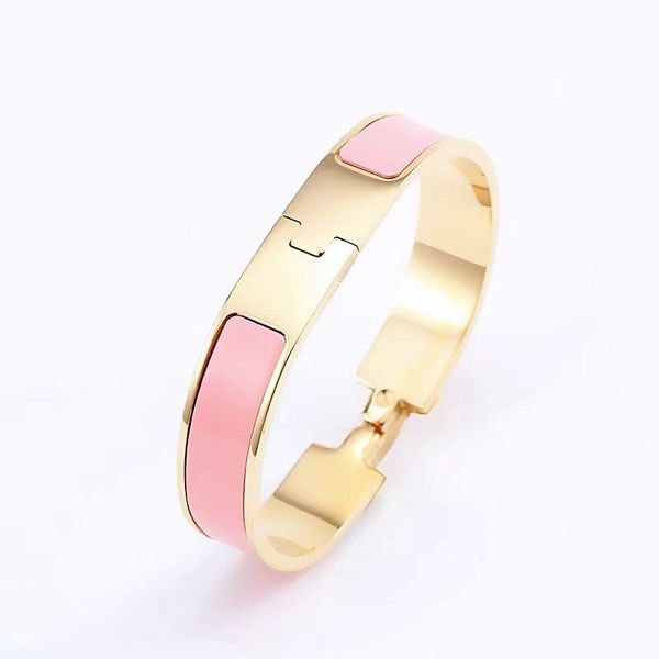 

luxury designer women's gold cuff bracelet color enamel jewelry fashion 18k jewelry 316l stainless steel factory wholesale and retail, Black