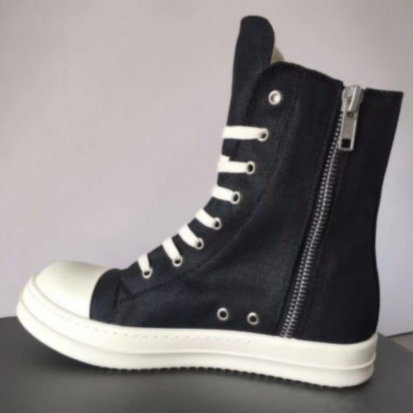 

designer's ro men's high-shoes women's canvas sports casual shoes black thick bottom couple students breathable wax plus velv