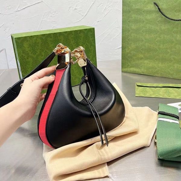 

attache handbag 5a half moon shoulder bag crossbody bags classic nylon strap hardware parts printed letters aaa quality purse sell adjustabl