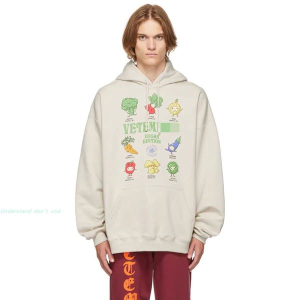 

men's hoodies & sweatshirts new vegetable cartoon character print logo hoodie hooded sweater couple pullover black apricot 100% cotton
