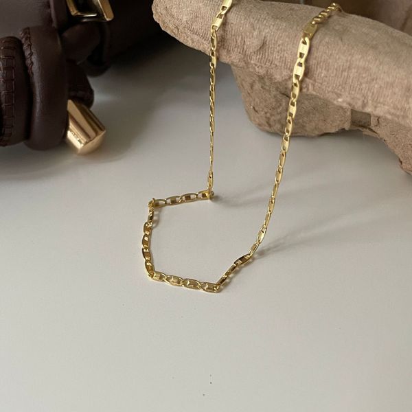 

925 sterling silver lobster clasp chain necklace for women men geometric cut choker necklaces