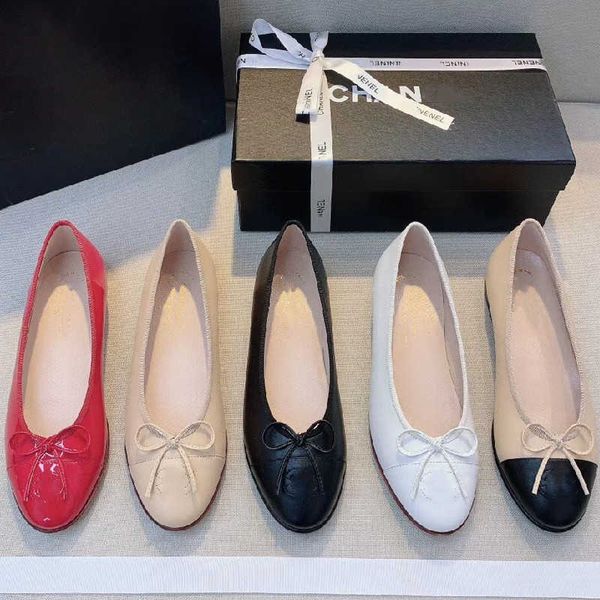 

dress shoes brand single shoes women's 2023 new shallow mouth color matching bow single round head flat bottom ballet, Black