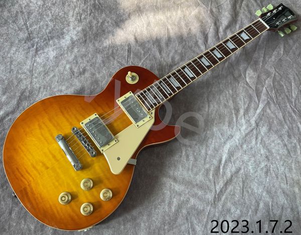 

lvyelectric guitar honey burst small pin bridge chrome parts crema pickguard rosewood fingerboard with fret nibs