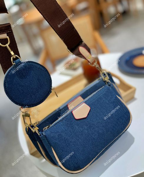 

tz classic flower 3-in-1 mahjong bag multi pochette accessoires bag vintage clutch denim shoulder crossbody bag designer genuine luxury leat