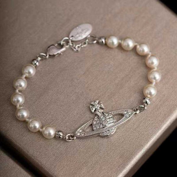 

vivian necklace new colorless empress dowager 3d saturn pearl pin handwear nana same style planet bracelet girl, Black