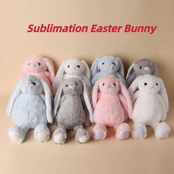 

sublimation easter bunny plush long ears party supplies bunnies doll with dots 30cm pink grey white rabbit dolls for children cute soft plus
