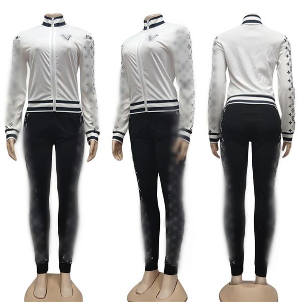 

23ss spring women's tracksuits luxury brand fashion casual 2 piece set designer sports suit j2595, Gray