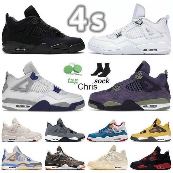 

4 jumpman basketball shoes mens womens j4 black cat pure money white and red midnight navy doernbecher canyon purple suede designer sneakers, Black;white