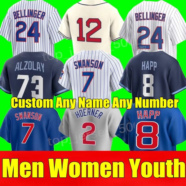 

s-4xl dansby swanson cody bellinger jersey seiya suzuki nelson velazquez nick madrigal marcus stroman willson cubs ian happ jason men women, Blue;black