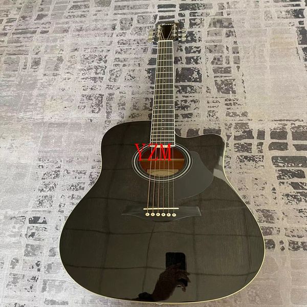 

black spruce rosewood six-string guitar