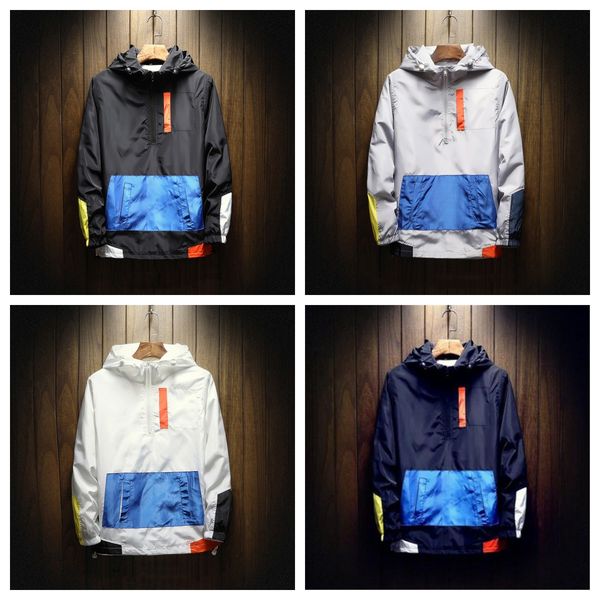 

2023 autumn designer mens jacket plus size 5xl loose colorblock hoodies bomber zip up long sleeve jackets baseball uniform windbreaker stree, Black;brown