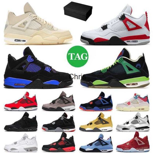 

4 jordens j4 mens womens jorden basketball shoes jumpman 4 red cement 4s iv doernbecher blue thunder black cat bred cavs military black, Black;white