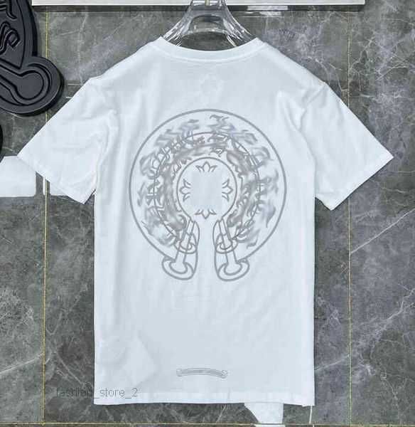 

ch fashion mens classic t shirts brand t-shirts ch white short sweater casual embossed letter horseshoe sanskrit cross pattern designers 23, White;black