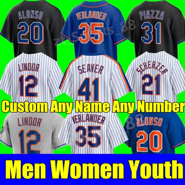 

new 2023 s-4xl justin verlander baseball jersey pete alonso francisco lindor york edwin diaz max scherzer starling marte mets darryl strawbe, Blue;black