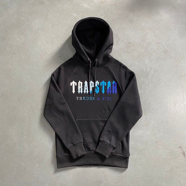 

trapstar hoodie embroidered letter sweater luxury designer design couple jacket men fashion high street hip hop, Black
