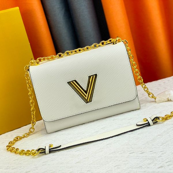 

m50282 pochette twist epi crossbody clutch flap bag women's twists luxurys designer mens tote handbag gold chain metal letter logo shou