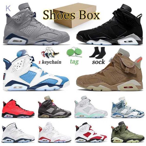 

box with  6s jumpman basketball shoes j6 marquette georgetown singles day washed denim trainers british khaki unc red oreo metallic silver, Black;white