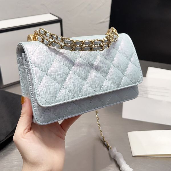 

22k badge handle chain totes caviar woc bags classic calfskin diamond quilted gold hardware multi pockets wallets women designer crossbody c