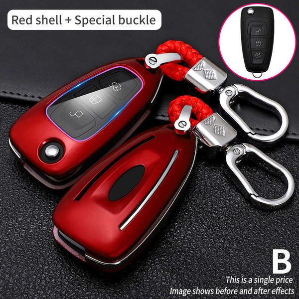 

new car fashion flip key cover remote case fob fit for ford focus mk3 mondeo fiesta kuga ecosport escape ranger s-max c-max 0109